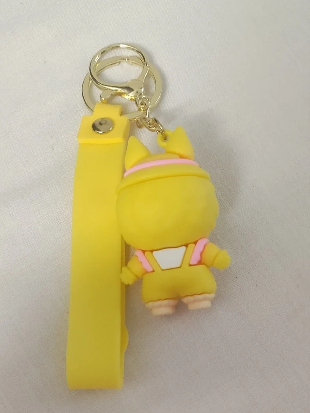 Lab u Yellow Silicone Character Keychain with Strap